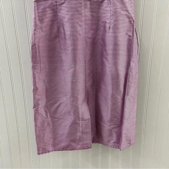 Tocca Pink Raspberry and White Gingham Strapless Silk Dress Sz 8 - Picture 9 of 13